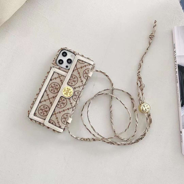 Tory Burch Cell Phone Case Leather Case For Iphone12 13 14 15 16 Pro Max