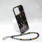 Lv Black Iphone Case Golden Monogram