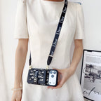 Fabric Canvas Dior Crossbody Case Iphone 12-17 / Pro / Pro Max / Plus