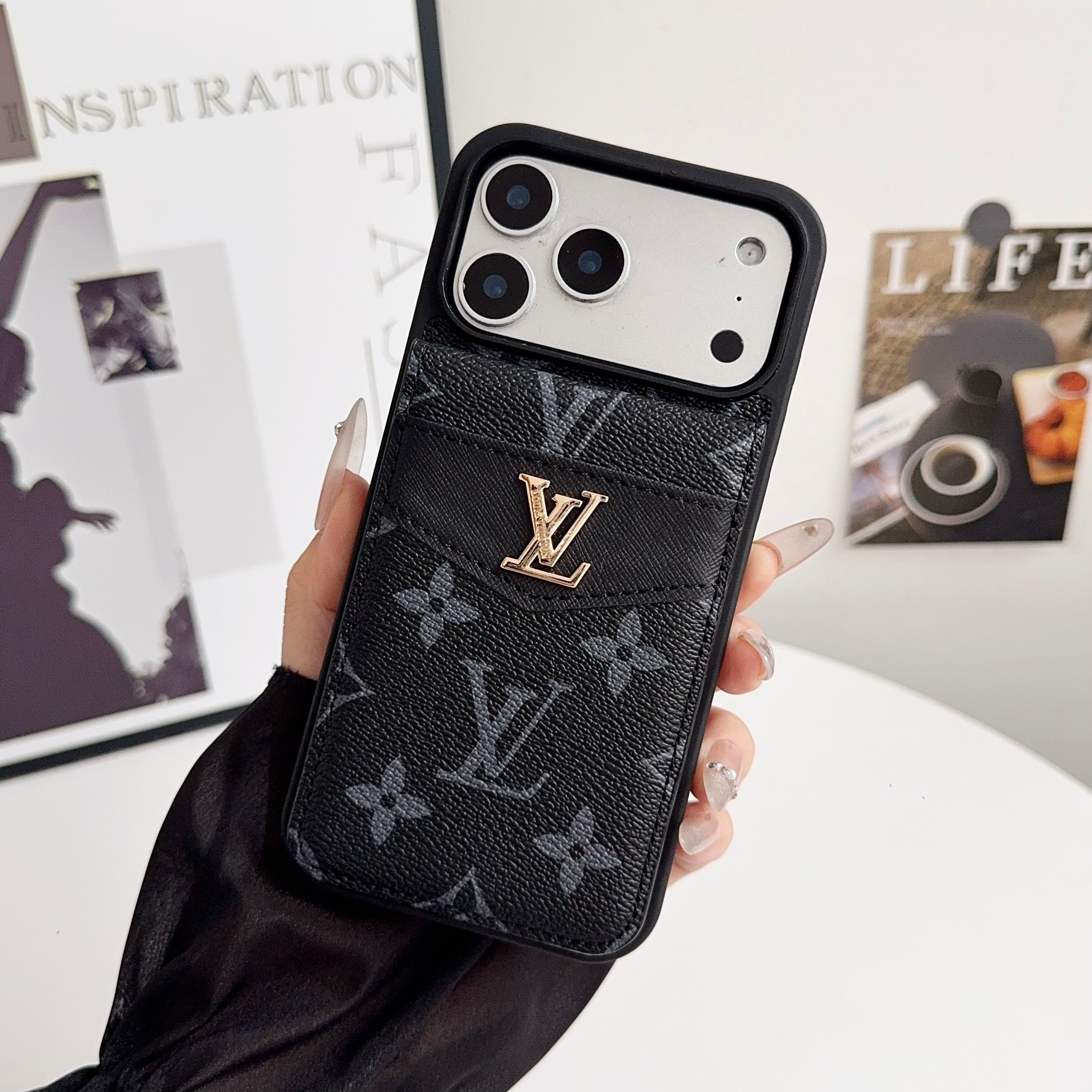 Folding Card Holder Louis V Iphone Case 12/13/14/15/16/17/Pro/Pro Max/ Plus/Air