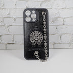 Chrome Hearts Iphone Case For 11 12 13 14 15 Pro Max Plus Series Chain Charm