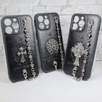 Chrome Hearts Iphone Case For 11 12 13 14 15 Pro Max Plus Series Chain Charm