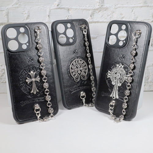 Chrome Hearts Iphone Case For 11 12 13 14 15 Pro Max Plus Series Chain Charm