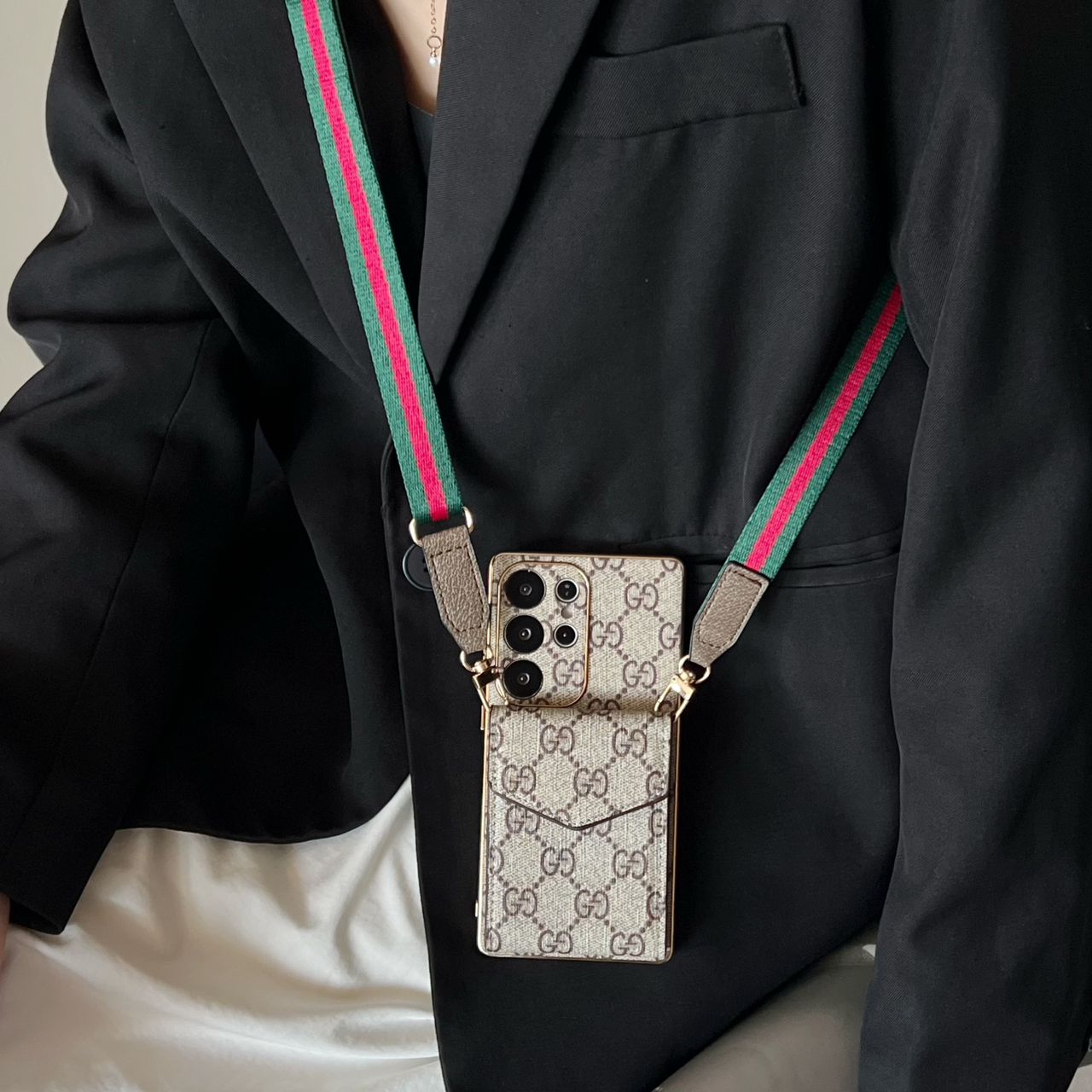 Crossbody Lv Style Samsung Galaxy Phone Case S22-S25 Ultra Plus