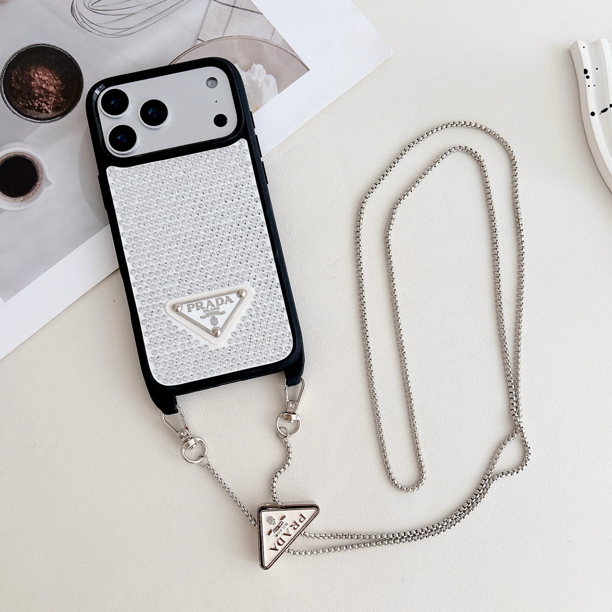 Prada Phone Case On Chain Iphone 12-17 / Pro / Pro Max / Plus / Air