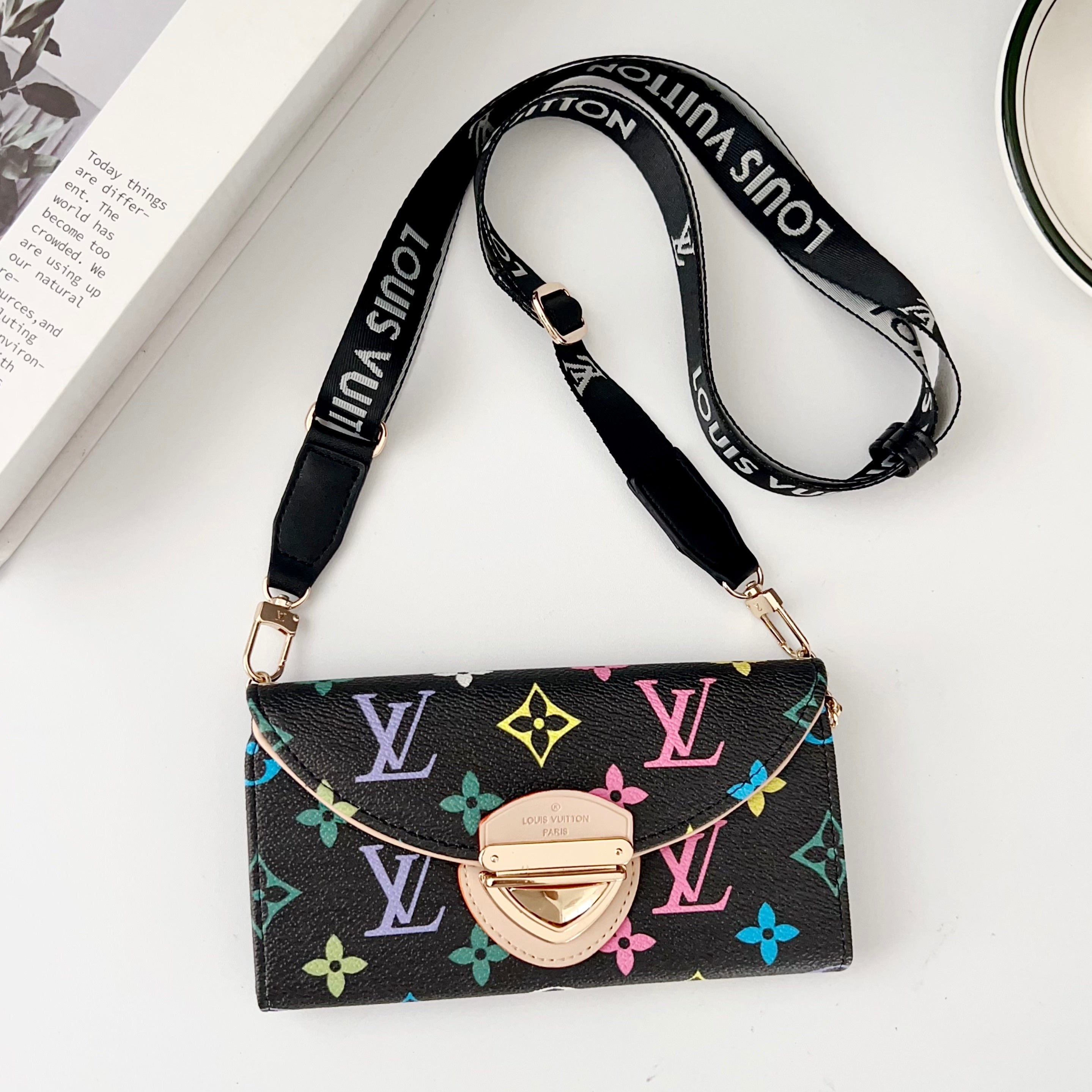 Crossbody Wallet Mini Bag Lv Style Phone Case For Iphone 13-17 / Pro / Pro Max / Plus / Air