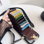 Black Leather Crossbody Designer Iphone 17 Phone Case