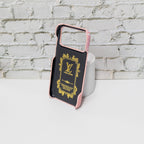 Glamour Accent Lv Leather Iphone Case For 17/ Pro / Pro Max / Air