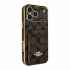 Electroplated Coach Card Holder Phone Case For Iphone 13-17 / Pro / Pro Max / Plus / Air