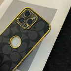 Electroplated Coach Monogram Iphone Case 12 13 14 15 16 Pro Max Plus