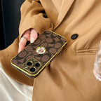Electroplated Coach Monogram Iphone Case 12 13 14 15 16 Pro Max Plus