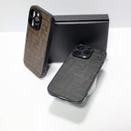 Fendi Leather Iphone Case For 12-17 Pro Max Plus