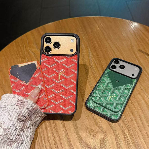 Goyard Magnet Card Holder Phone Case Iphone 13-17 / Pro / Pro Max / Plus / Air / 18 Pro / 18 Pro Max