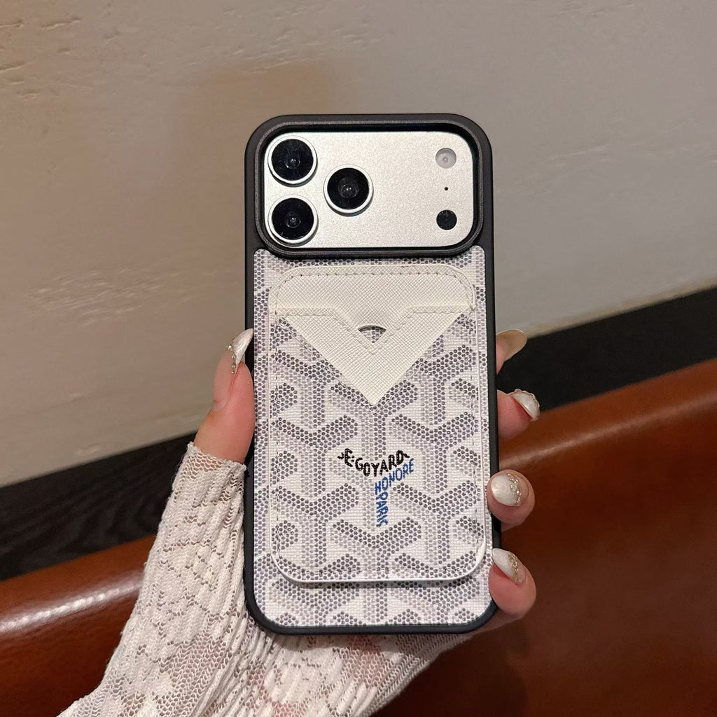Goyard Magnet Card Holder Phone Case Iphone 13-17 / Pro / Pro Max / Plus / Air