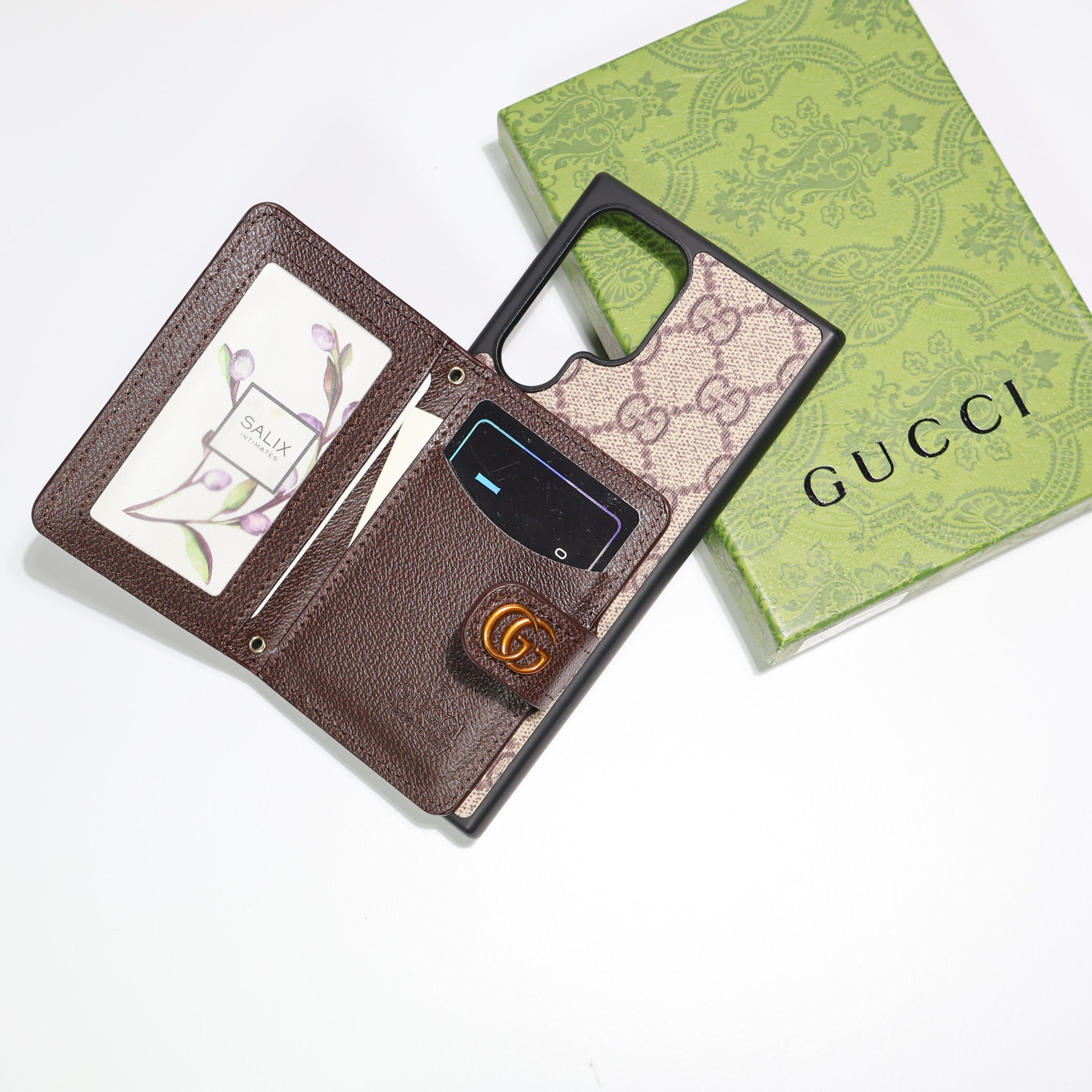 Coated Canvas Samsung Galaxy Phone Wallet Gg Case For S22 23 24 25 26 Ultra Plus Series