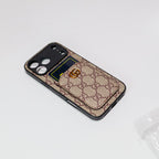 Gg Phone Case With Card Holder For 17 Series