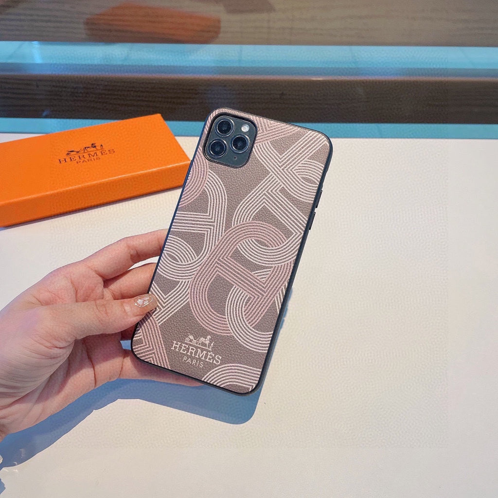 H Cell Phone Case Soft Tpu Back Cover New Pattern Leather Iphone12/ 13/ 14/ 15/ Pro /Max/ Plus