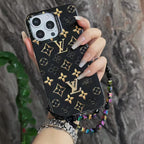 Lv Black Iphone Case Golden Monogram