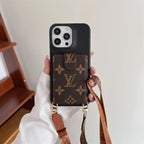 Fashion Cardholder Case Crossbody Strap For Iphone Case