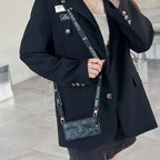 Monogram Leather Crossbody Phone Case Card Holder For Iphone