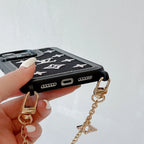 Fabric Leather Crossbody Chain Iphone Case With Ornament Charm