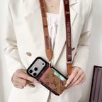 Multicolor Lv Monogram Crossbody Wallet Case For 13-17 / Pro / Pro Max