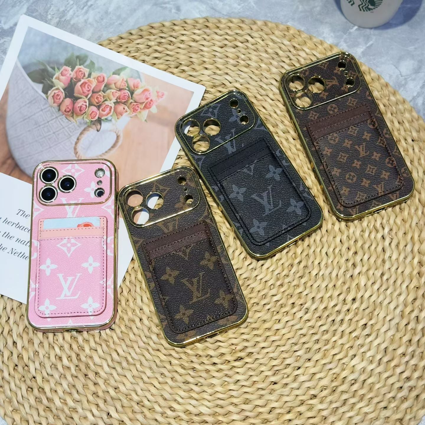Lv Pattern Leather Iphone Case 12-17 / Pro / Pro Max / Plus / Air