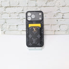 Lv Style Card Holder Phone Case For Iphone 12-17 / Pro / Pro Max / Plus