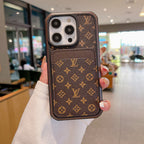 Luxury Leather Lv Iphone 16 / 15 / Pro / Max / Plus / Case Monogram Pattern