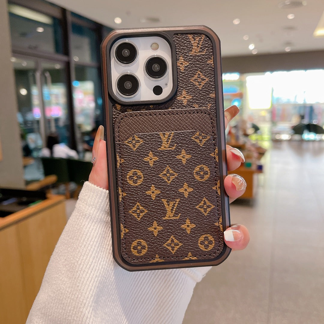 Luxury Leather Lv Iphone 16 / 15 / Pro / Max / Plus / Case Monogram Pattern