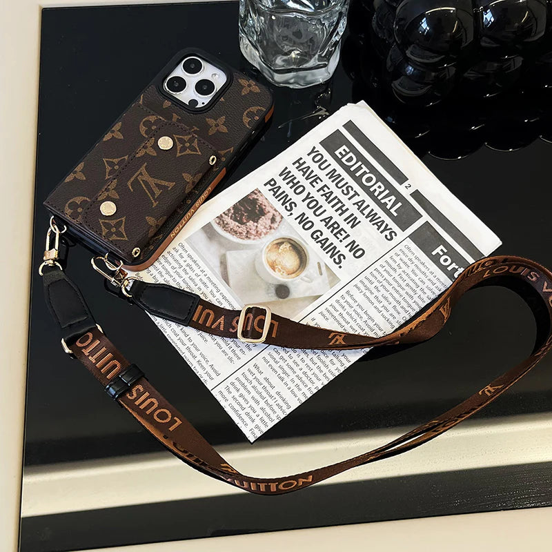 Luxury Phone Wallet Crossbody Style Lanyard For Iphone 12 – 16 Pro Max Plus Series