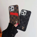 Lv Iphone Case Card Slot Accent Color For 11 12 13 14 15 16 Pro Max Plus Series