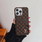 Lv Iphone Case Card Slot Accent Color For 11 12 13 14 15 16 Pro Max Plus Series