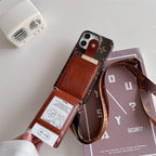 Fashion Cardholder Case Crossbody Strap For Iphone Case