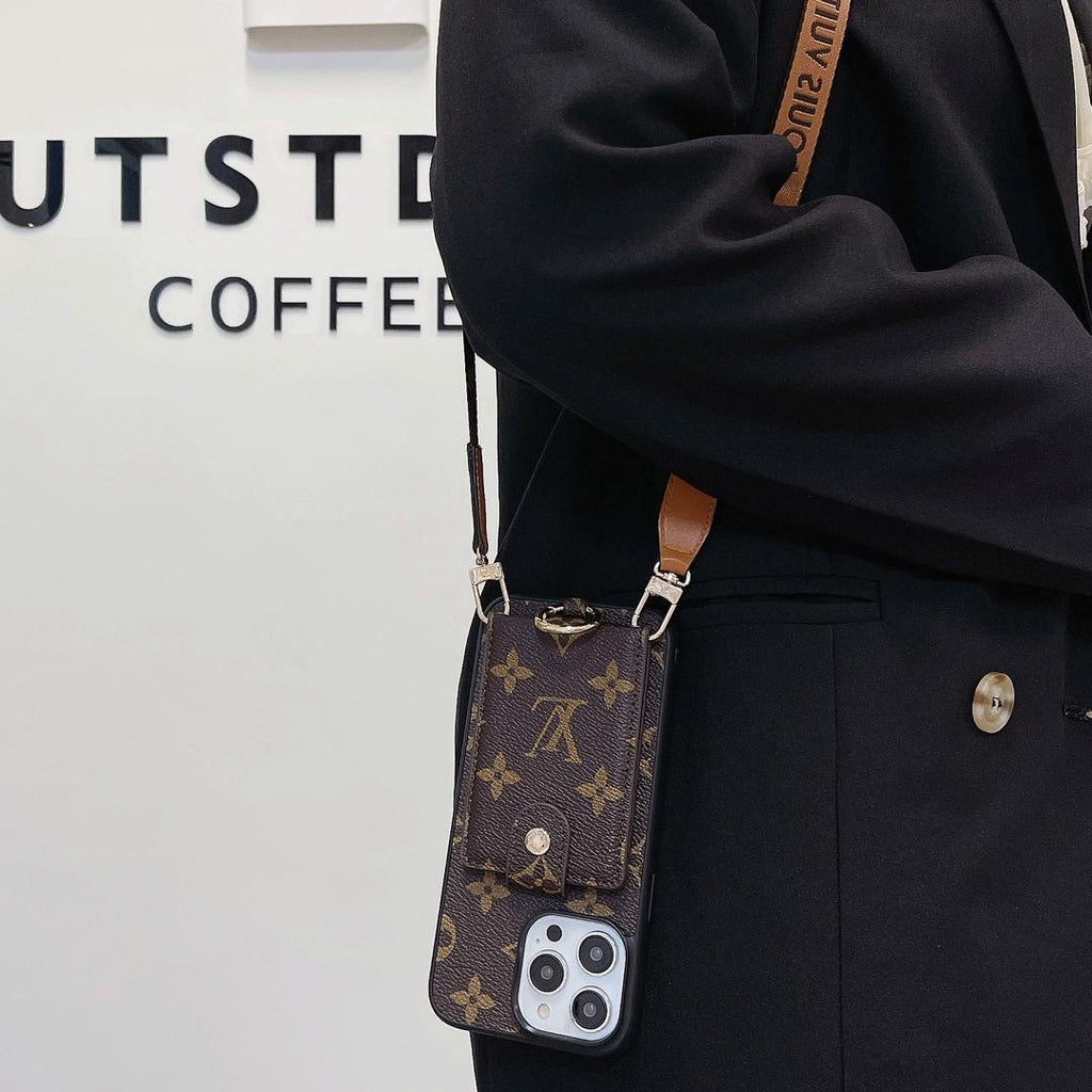 Louis Vuitton Phone Case Cards Holder Crossbody For 12 13 14 15 16 Pro Max Plus Models