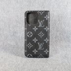 Louis Vuitton Wallet Phone Case For Iphone 11 12 13 14 15 16 Pro Max Plus Black Monogram