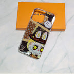 Lv Transparent Phone Case Labubu Monogram Pattern