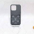 Black Monogram Lv Iphone Case For 12-17 Series