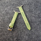 Designer Gucci Leather Watch Band For Apple Watches / Thin Green