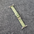 Designer Gucci Leather Watch Band For Apple Watches / Thin Green