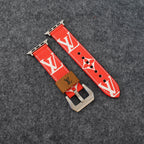 Designer Lv Band Apple Watch Series Red Monogram