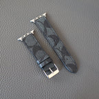 Coach Band For Apple Watch Black Pattern Leather