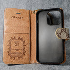 Gg Iphone Wallet Case For 11 12 13 14 15 16 Pro Max Plus / Beige