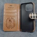 Burberry Iphone Case Wallet Style For 11 12 13 14 15 16 17 Pro Max Plus Series