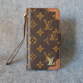 Lv Iphone Folio Case For Iphone 11 12 13 14 15 16 Pro Max Plus / Brown Edges