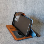 Lv Iphone Folio Case For Iphone 11 12 13 14 15 16 Pro Max Plus / Brown Edges