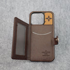 Lv Card Slot Wallet Case For Iphone 12 13 14 15 16 Pro Max Plus