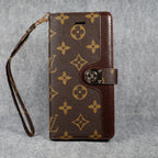 Lv Monogram Leather Phone Case For Samsung Galaxy S22 23 24 25 Ultra Plus