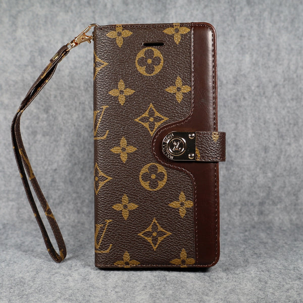 Lv Monogram Leather Phone Case For Samsung Galaxy S22 23 24 25 Ultra Plus