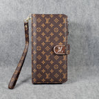 Fashion Lv Wallet Iphone Case Zip Kickstand Function For Iphone 12 13 14 15 16 Pro Max Plus